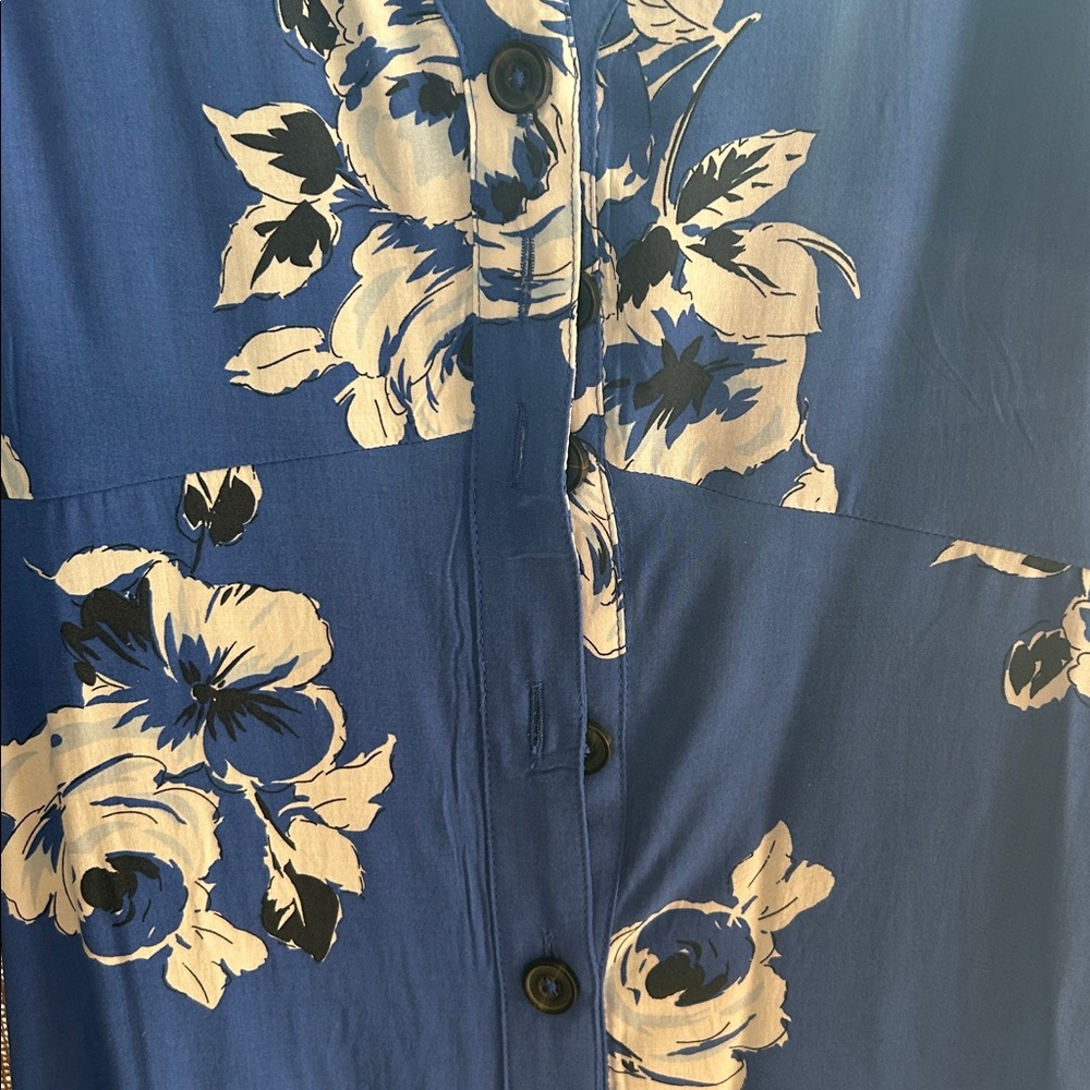 Abercrombie & Fitch Navy Floral Long Sleeve Dress - Picture 8 of 8